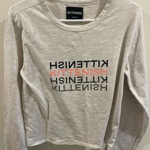 Kittenish Cropped Long Sleeve Tee Shirt‎ Space Grey Women’s Sz M